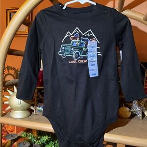 Garanimals Black Long-Sleeve 'Cool Crew' Graphic Bodysuit